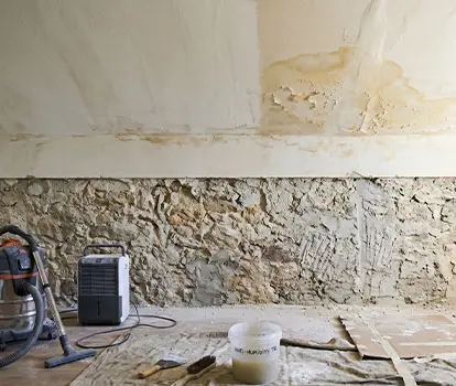 Rénovation peinture intérieure après dégât des eaux par BL Peinture Rénov, remise en état complète d'un salon