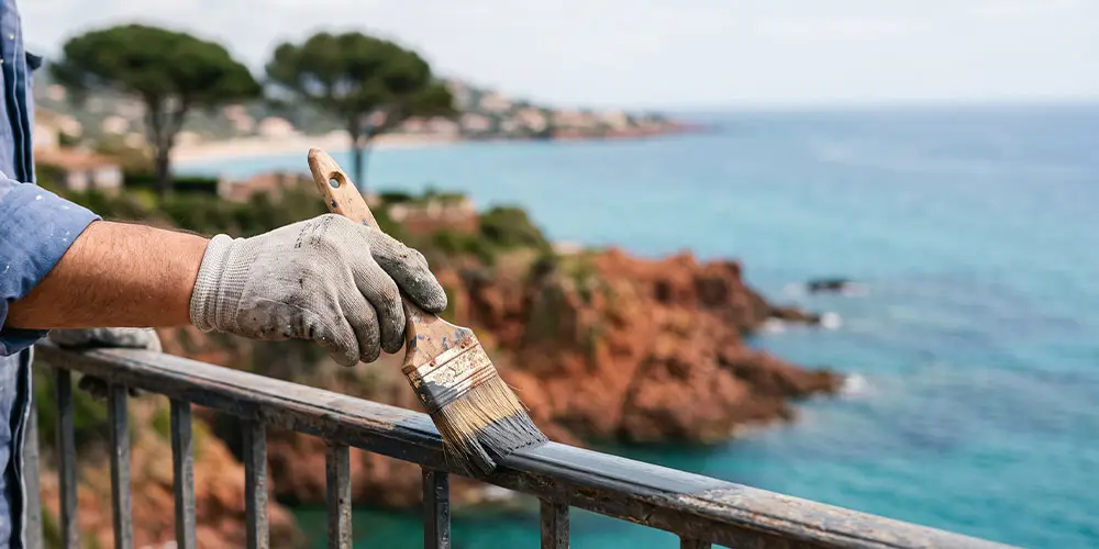 peinture rambarde metallique terrasse saint raphael
